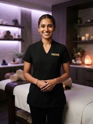 Priya, massage therapist at Harmony Massage